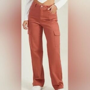 Altar'd State Terracotta Cargo Straight Leg Pants